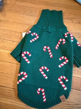Green Candy Cane Knit Pet Sweater NWT - from the Foggy Dog